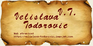 Velislava Todorović vizit kartica